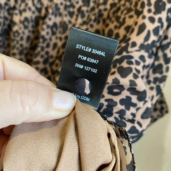 Lulus Rock It Out Brown & Black Leopard Print Babydoll Dress Size Small - Picture 9 of 11